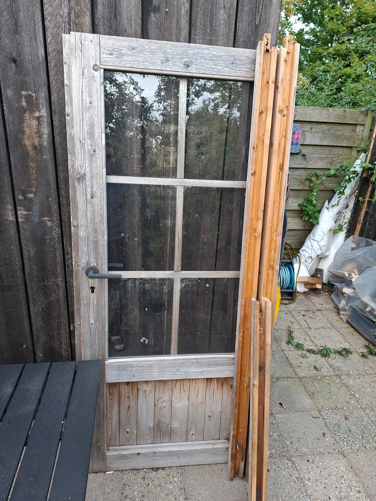 Douglas houten deur 84,5x197 incl kozijn cm met glas, Ophalen of Verzenden