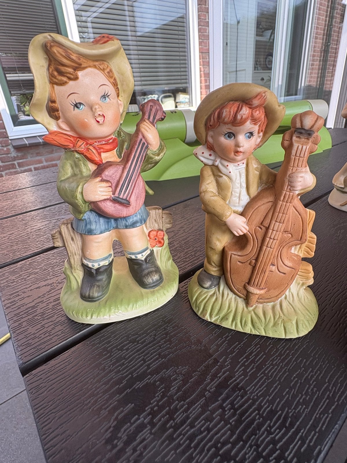 Vintage Beeldjes Jongens met Muziekinstrumenten, Verzamelen, Ophalen of Verzenden, Gebruikt, Mens