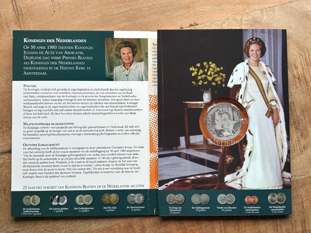 Zilveren 10 euro Jubileummunt, Ophalen of Verzenden, Koningin Beatrix, Euro's