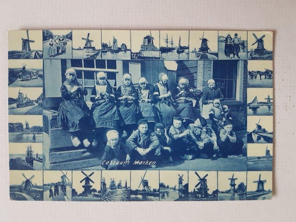 Ansichtkaart Costuum Marken Molen Windmolen, Ophalen of Verzenden, Voor 1920, Ongelopen, Noord-Holland