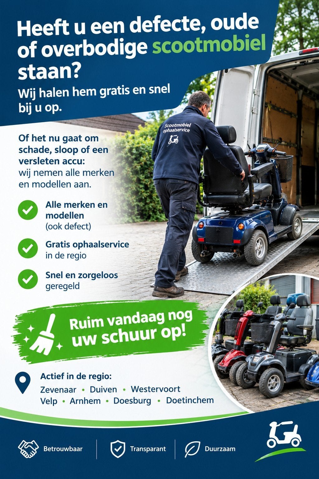 oude of defecte scootmobiel kwijt?
Heeft u een oude, defecte, Ophalen of Verzenden, Gebruikt