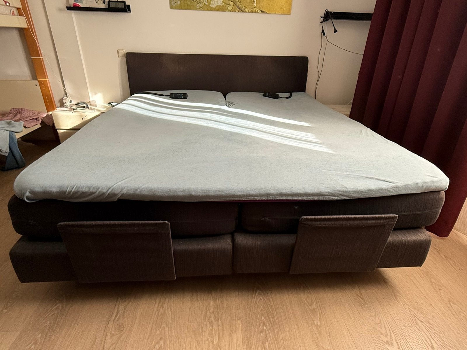 Elektrische boxspring 180x220cm, Ophalen, Gebruikt, Zwart, Tweepersoons
