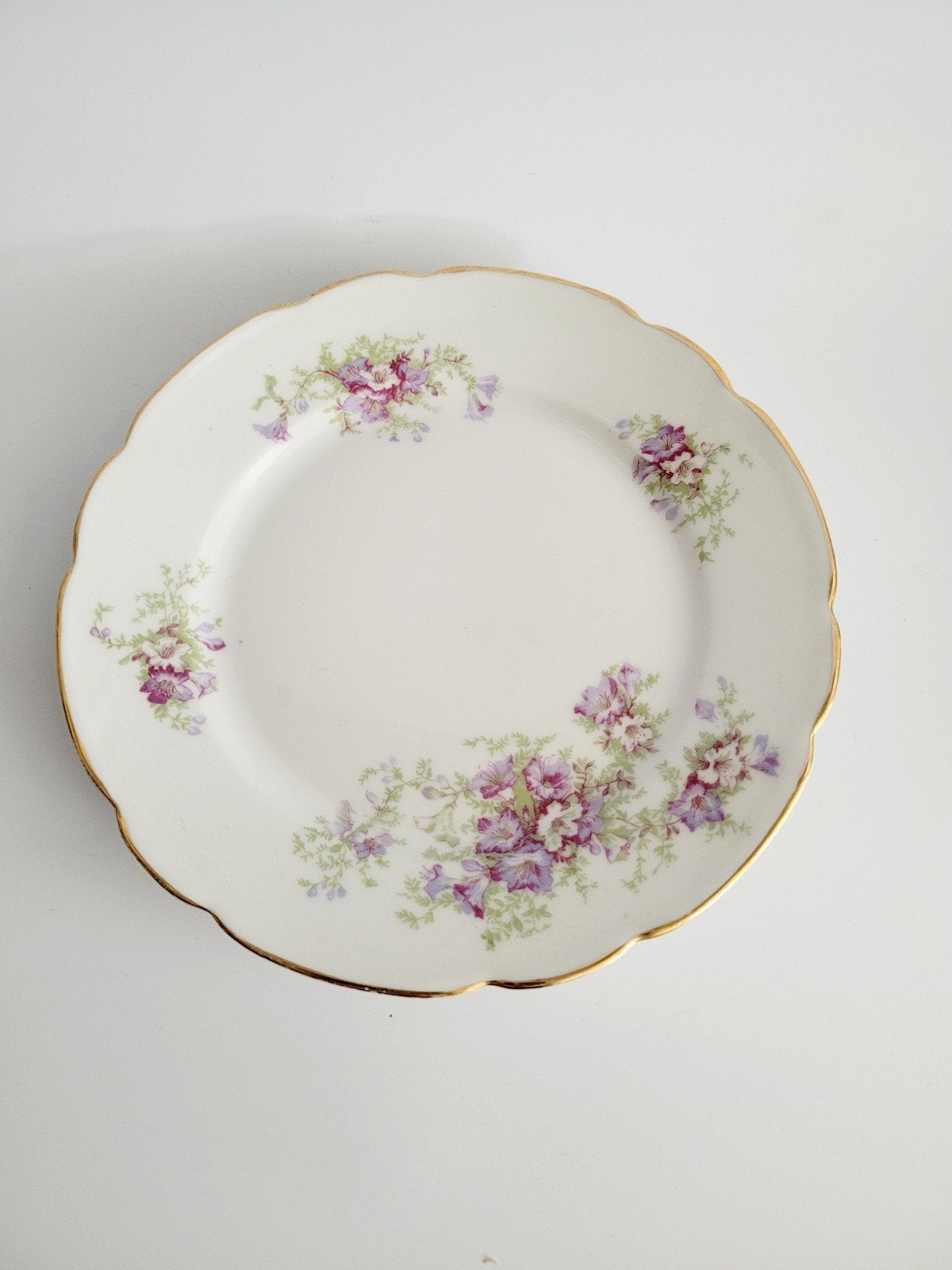izgs brocante servies mooi bord met bloemetjes vintage, Ophalen of Verzenden