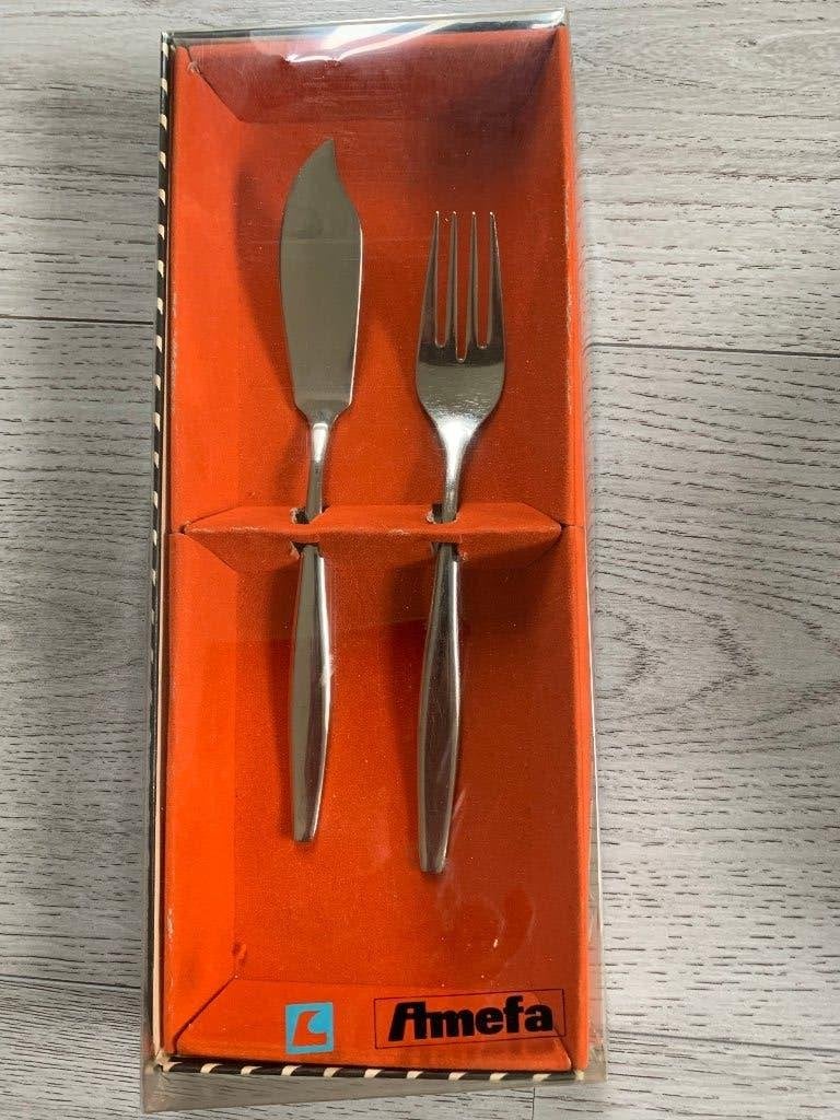 Amefa visbestek, Ophalen of Verzenden, Zo goed als nieuw, Rvs of Chroom