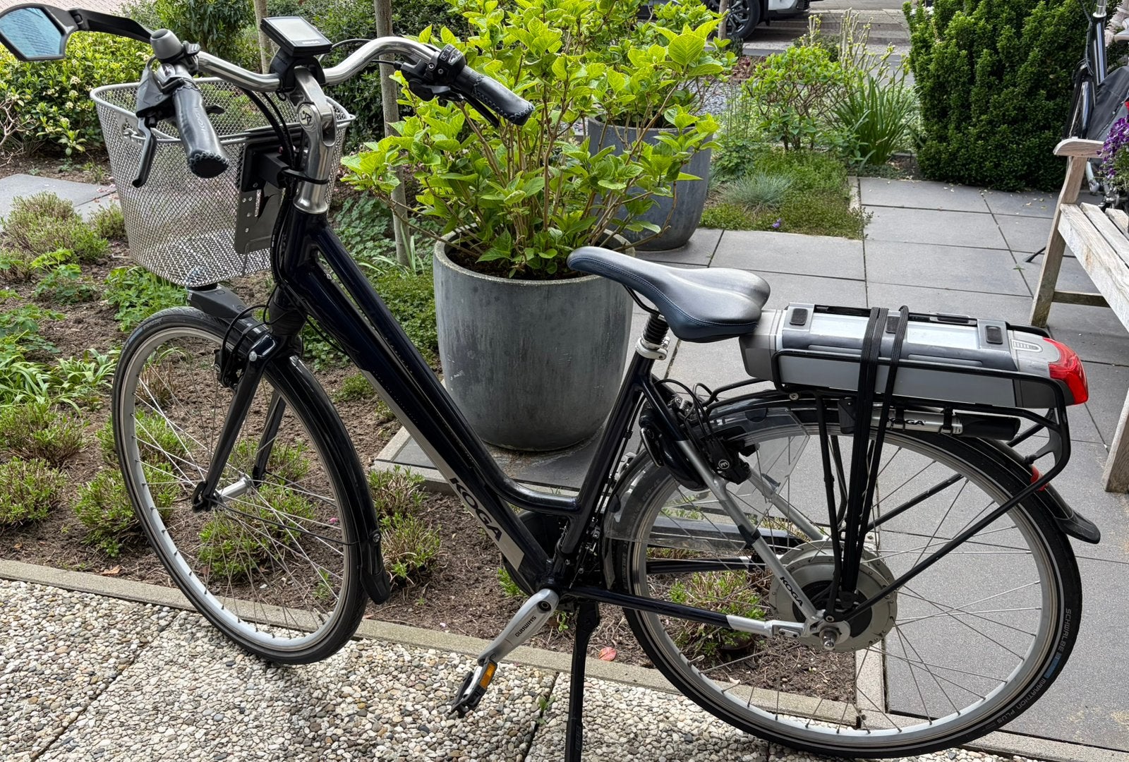 Koga E-bike met mand en achterwielmotor, Gebruikt, 51 tot 55 cm, 50 km per accu of meer, Ophalen
