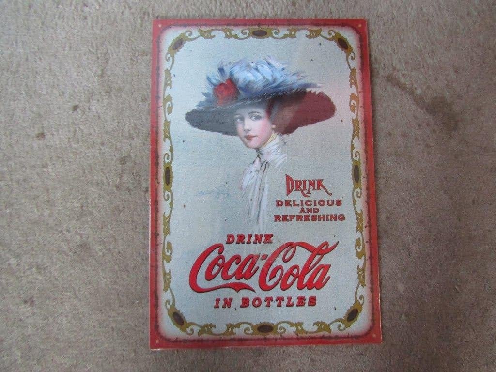 emaille reclamebord: Drink Coca Cola in bottles GESEALD, Ophalen of Verzenden