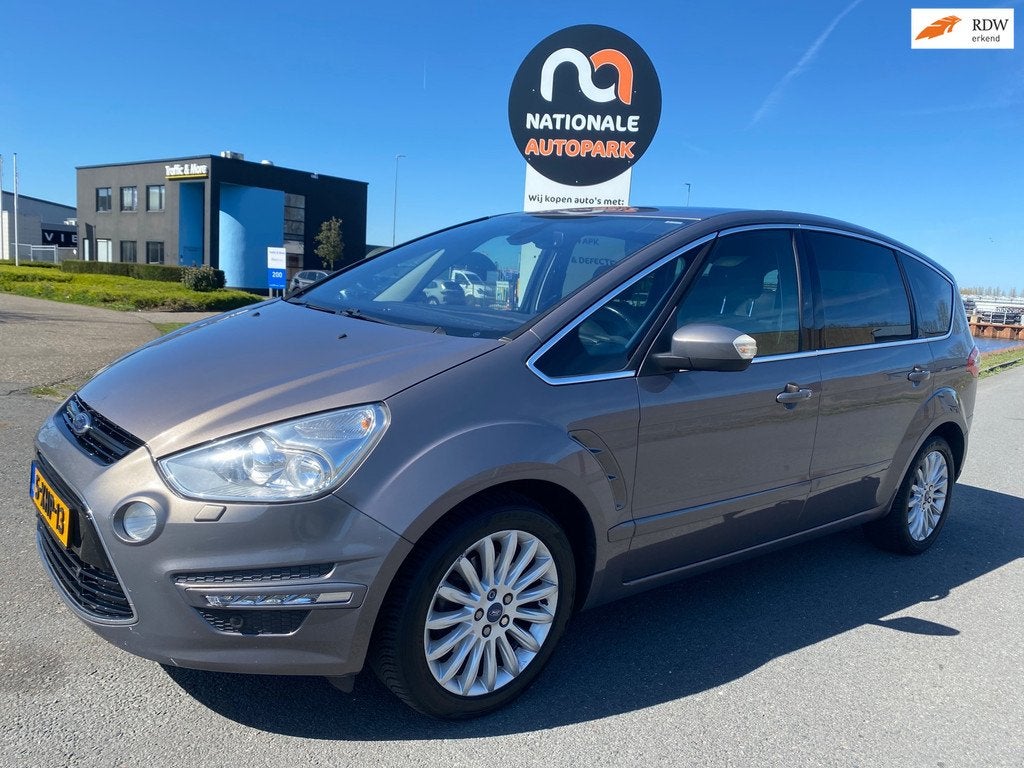 Ford S-Max 1.6 EcoBoost Titanium 2014 – 5-PERSOONS – –, Auto's, Ford, Gebruikt, 4 cilinders, Bruin, 7 stoelen