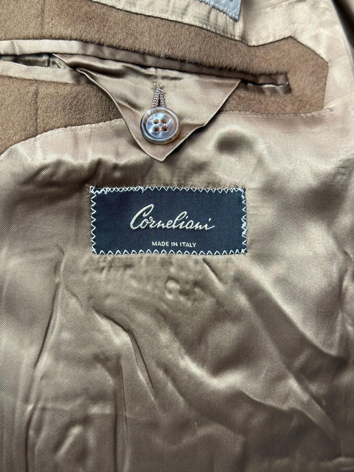 Corneliani camel overjas van extrafijne scheerwol, maat 54, Kleding | Heren, Ophalen of Verzenden, Zo goed als nieuw, Maat 52/54 (L)