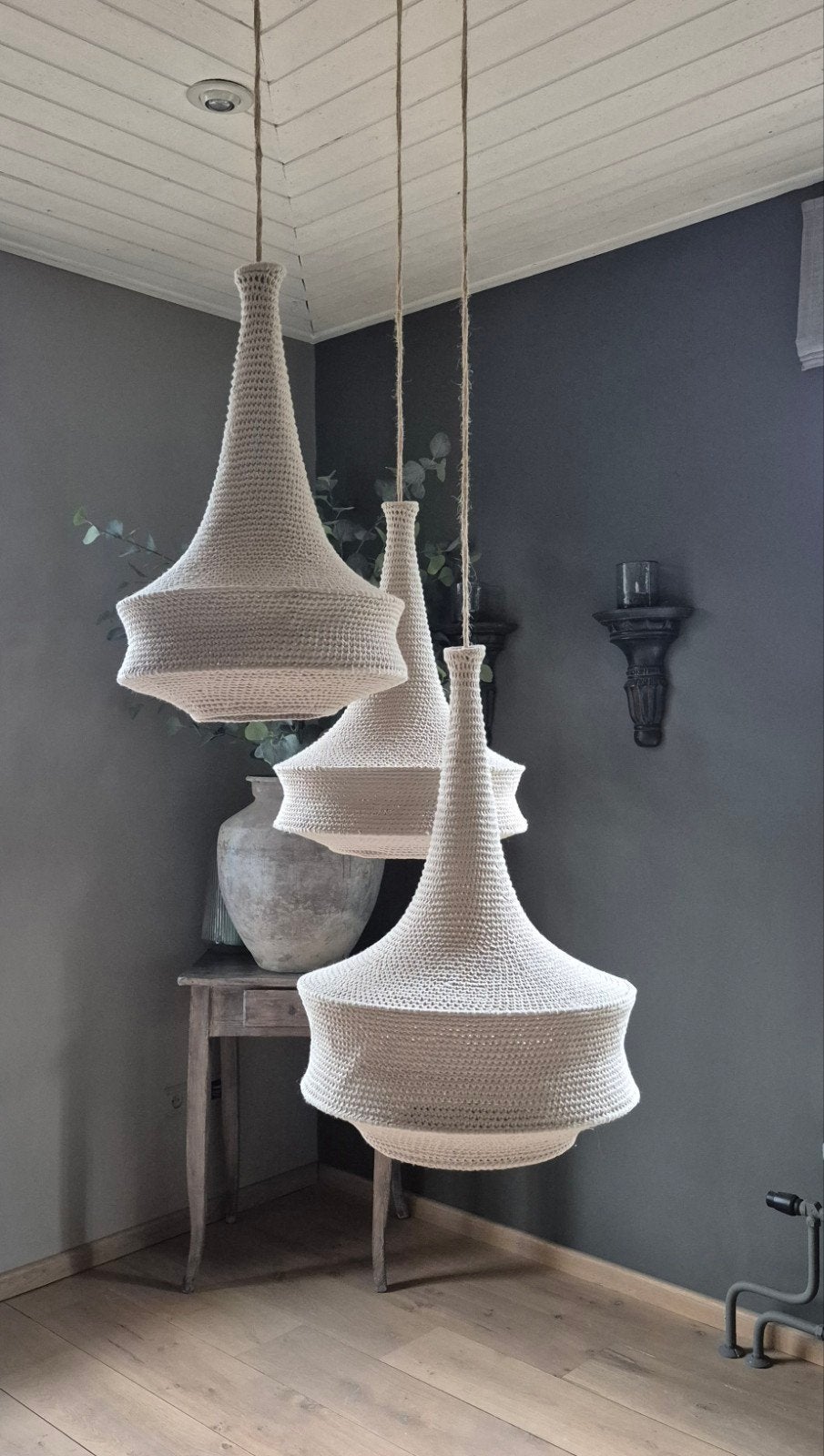 Gehaakte Marokkaanse kroonluchters/lampen, Ophalen, Nieuw, Boheems Ibiza