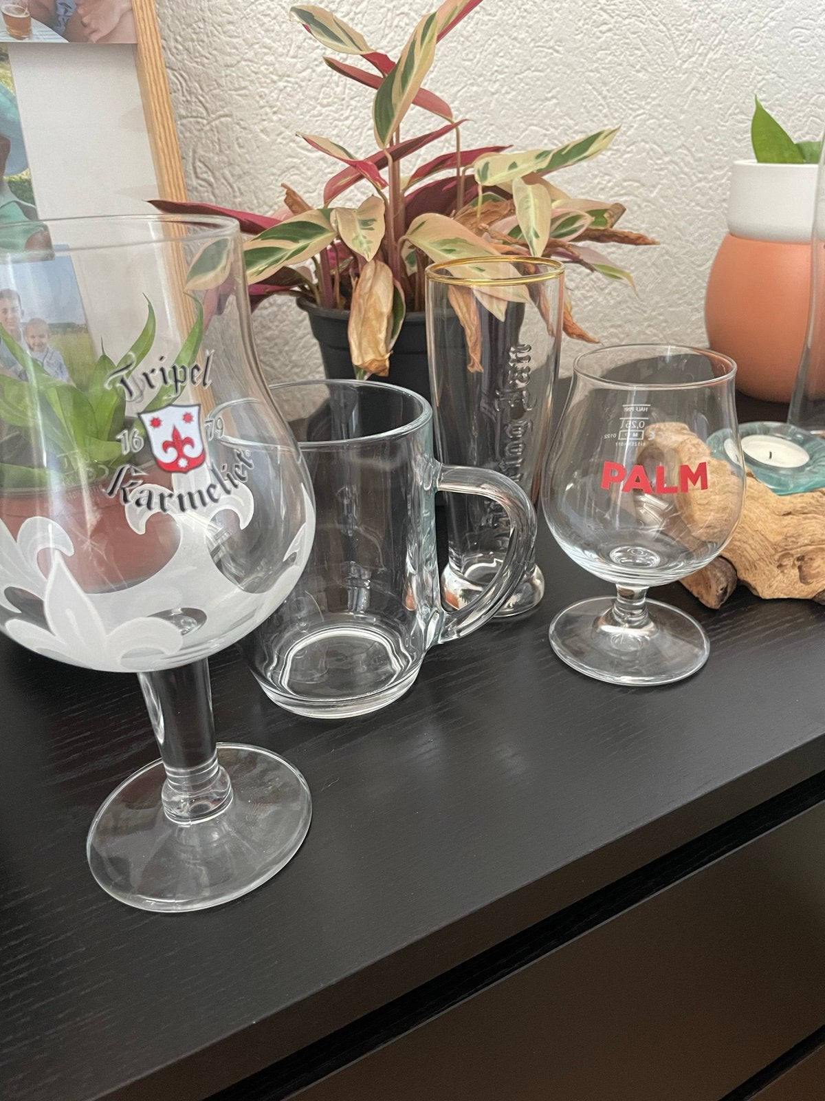 Bierglazen collectie: Tripel Karmeliet, Palm en meer, Ophalen, Gebruikt, Meerkleurig, Glas