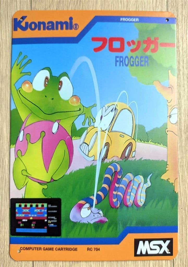 Konami Frogger Retro MSX Metalen Wandbord Poster, Verzenden, Nieuw