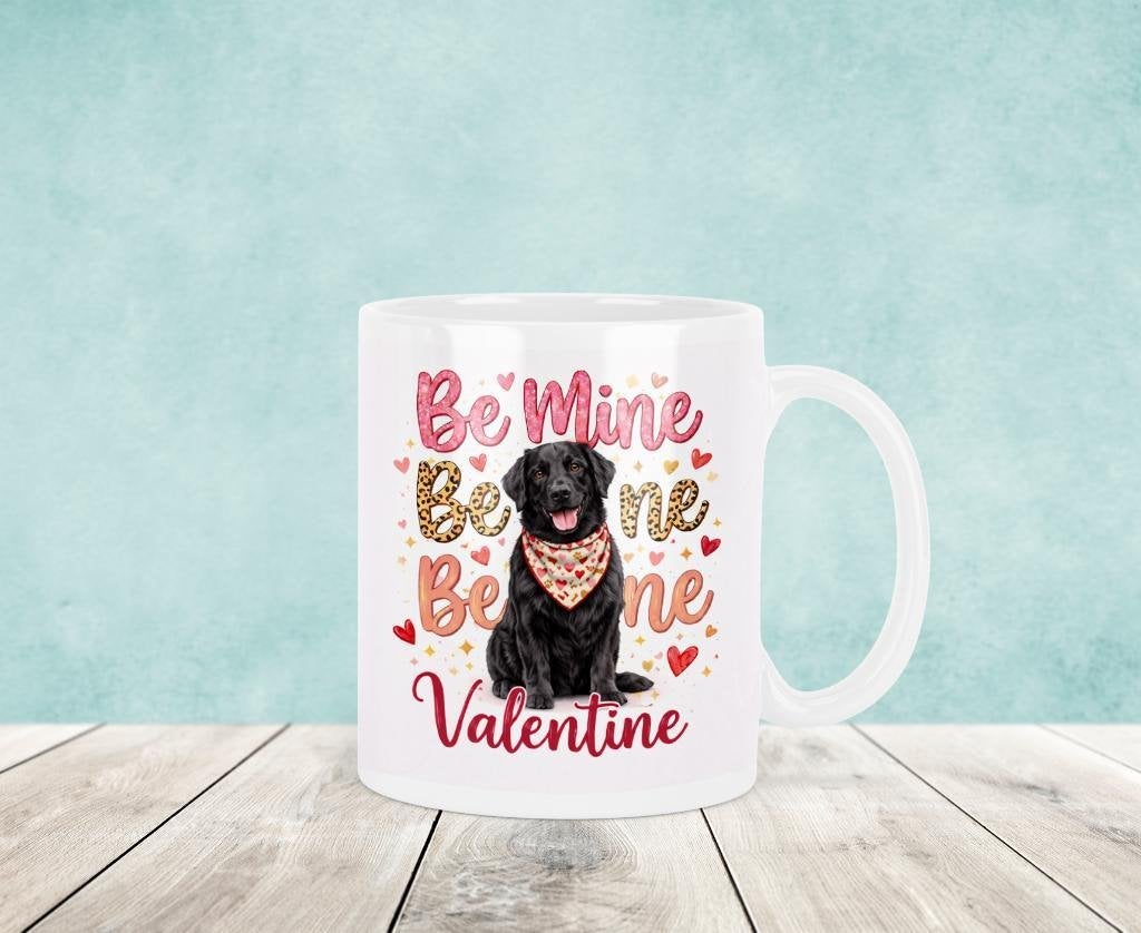 Be Mine Flatcoated Mok - Valentijnsdag, Verzenden, Keramiek, Nieuw, Overige stijlen