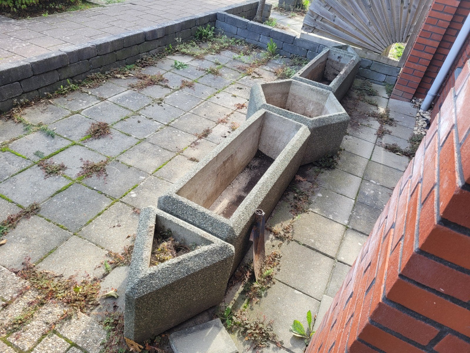 modulaire betonnen bloembakken, Tuin en Terras, Ophalen, Zo goed als nieuw