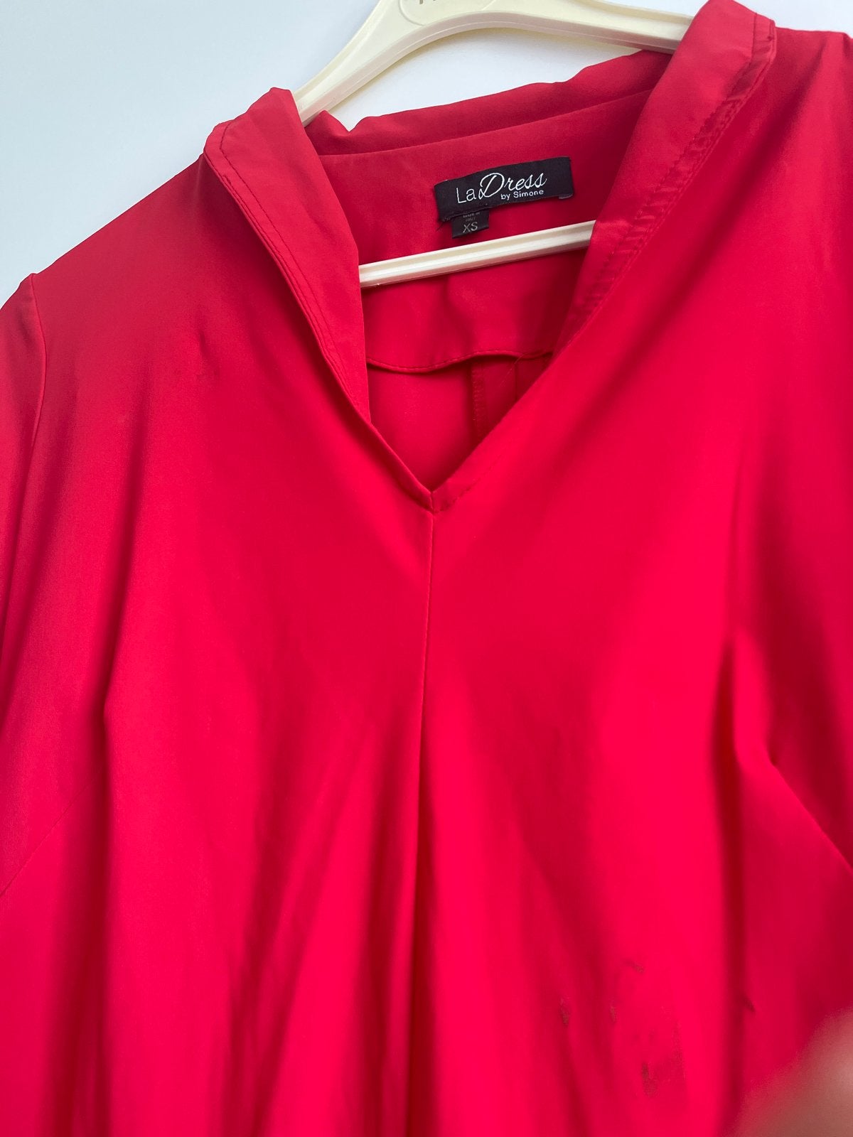 La Dress Rode Jurk Maat XS, Ophalen of Verzenden, Knielengte, Maat 34 (XS) of kleiner, Gedragen