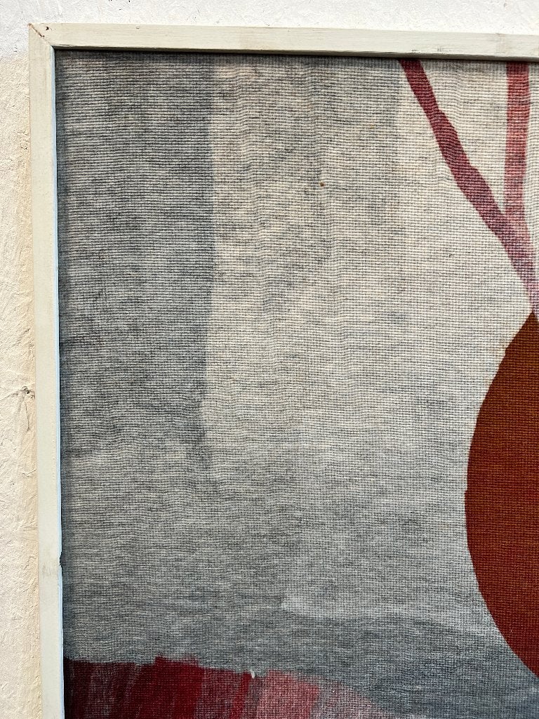 Schilderij, Ondergaande Zon, Geschilderd Op Jutte, 1980's, Ophalen, Gebruikt, 50 tot 75 cm, Onbekend