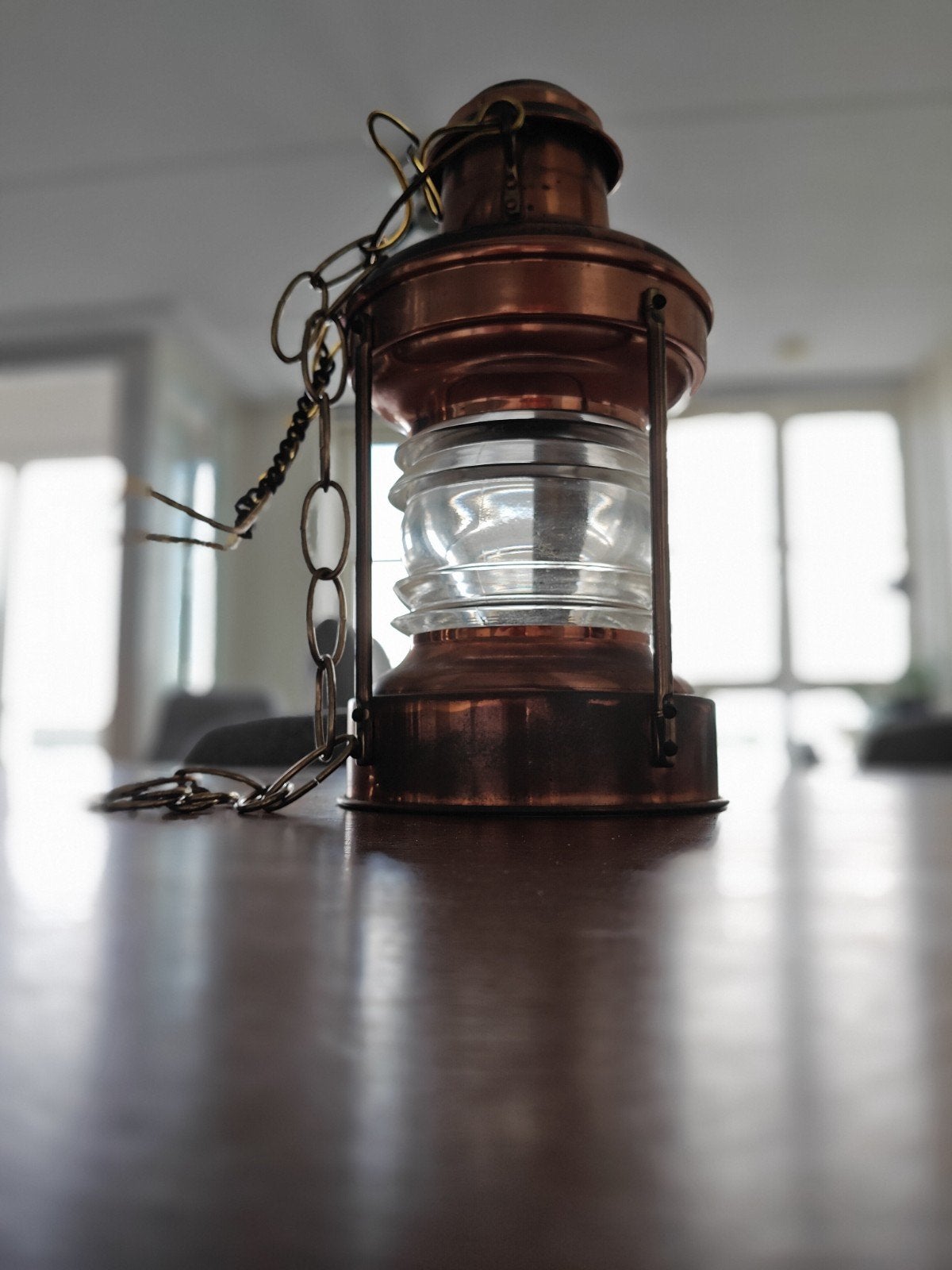 Antieke koperen hanglamp - Maritieme stijl, Ophalen