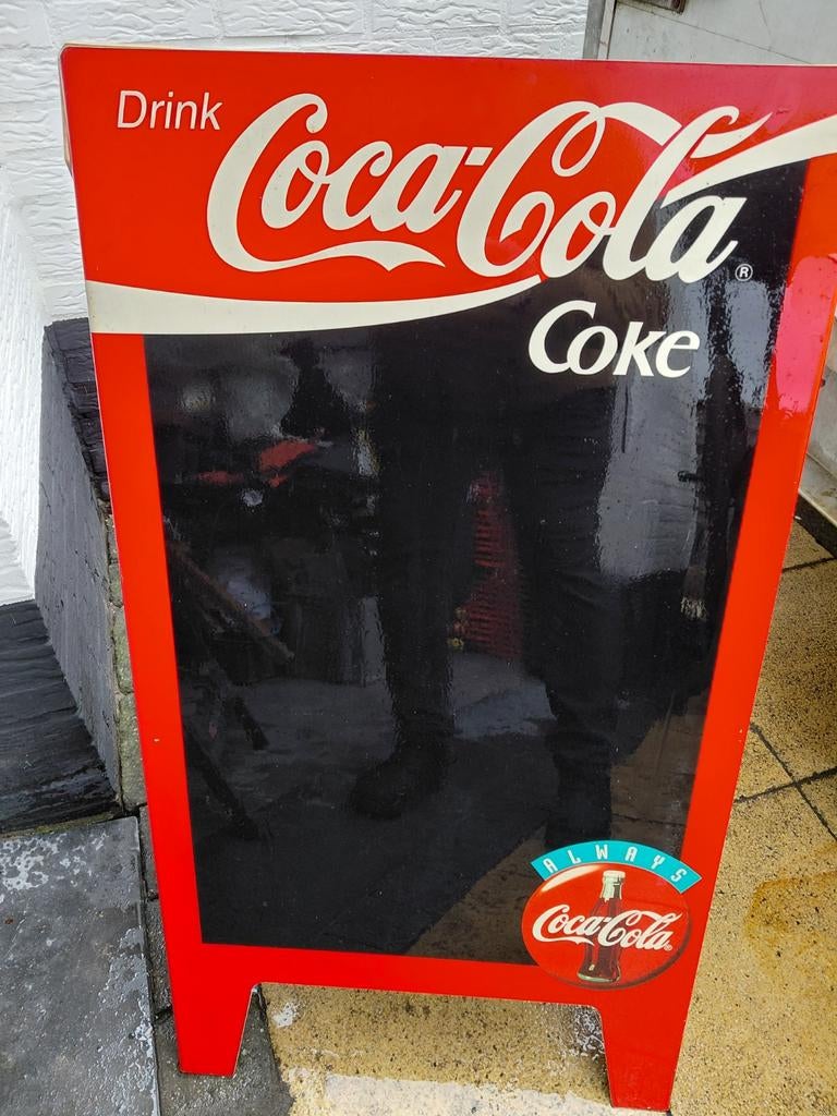 Coca-Cola bord bieden, Ophalen, Gebruikt, Reclamebord