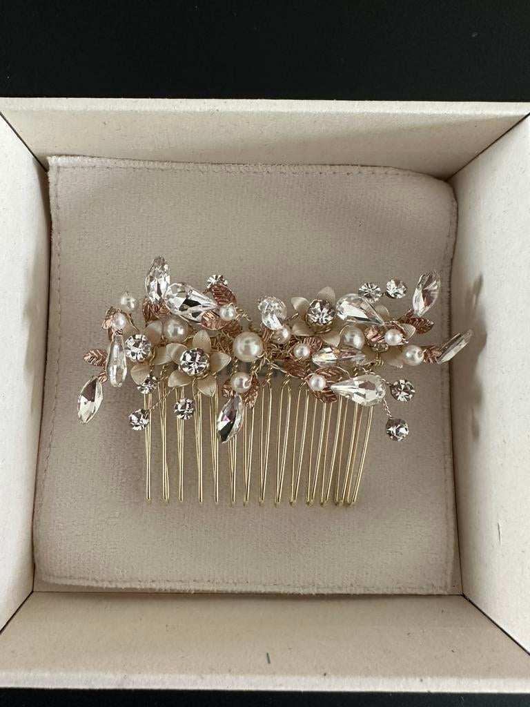 Poirier haarkam haaraccessoire bruid brons zilver, Ophalen of Verzenden, Zo goed als nieuw, Overige kleuren, Accessoires