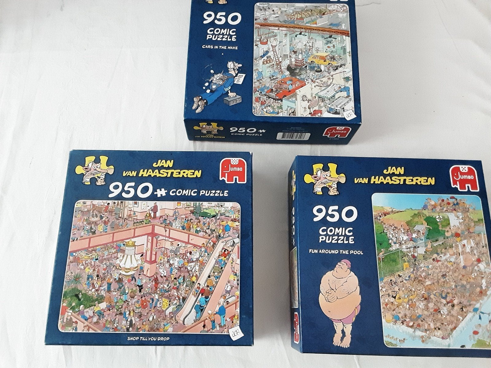Jan van Haasteren 950 stukjes Comic Puzzels (3 stuks), Ophalen of Verzenden, 500 t/m 1500 stukjes, Gebruikt, Legpuzzel