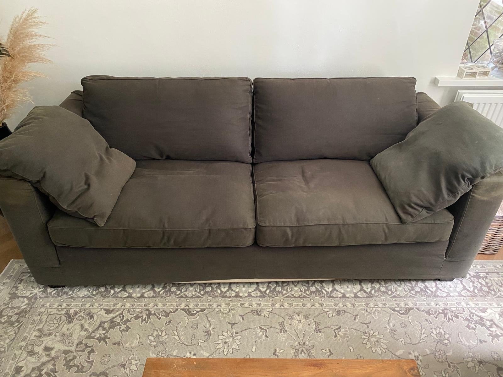 Linteloo Sienna bank antraciet, 216 cm  (v.a. 1 sept), Ophalen, Gebruikt, Driepersoons, 75 tot 100 cm