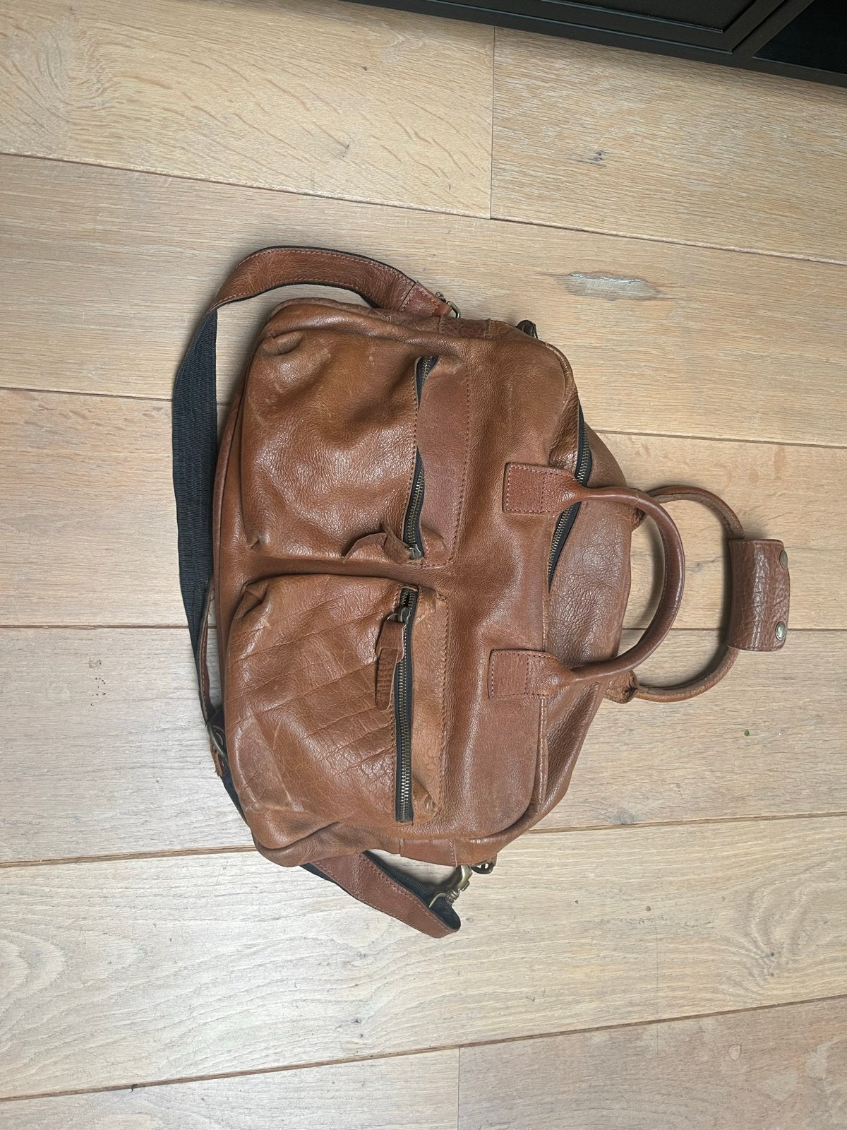 Leren Cowboysbag laptoptas/schoudertas - Bruin, Sieraden, Tassen en Uiterlijk, Overige merken, Gebruikt, Bruin, Ophalen of Verzenden