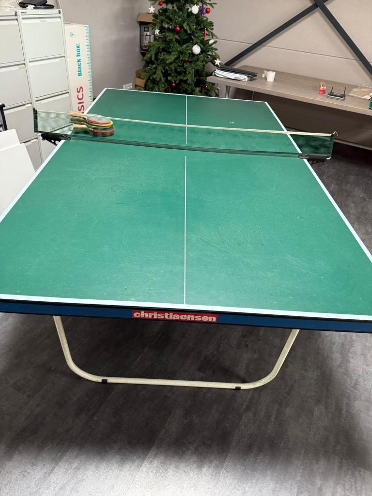 Tafeltennistafel Christiaensen – Compleet, Sport en Fitness, Tafeltennis, Ophalen, Gebruikt, Net, Batje(s) of Balletje(s), Verrijdbaar