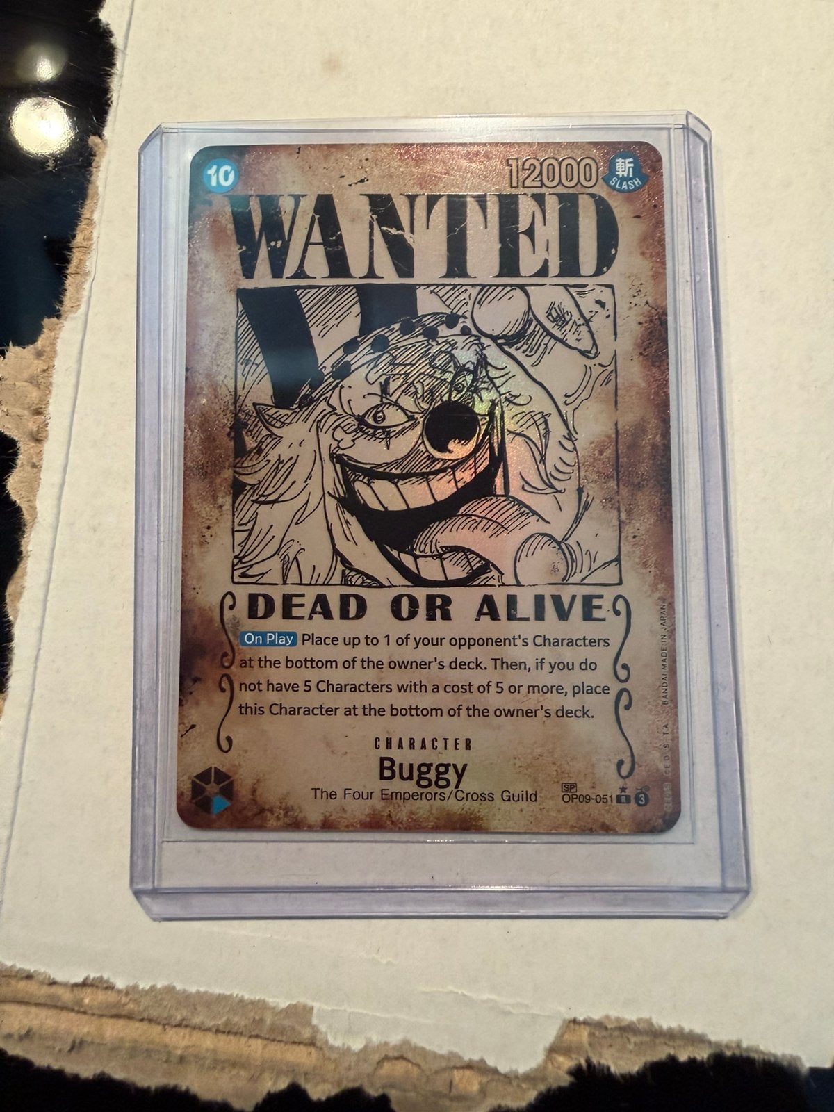 WANTED Buggy One Piece TCG Mint OP09-051, Ophalen of Verzenden, Nieuw, Losse kaart, Foil