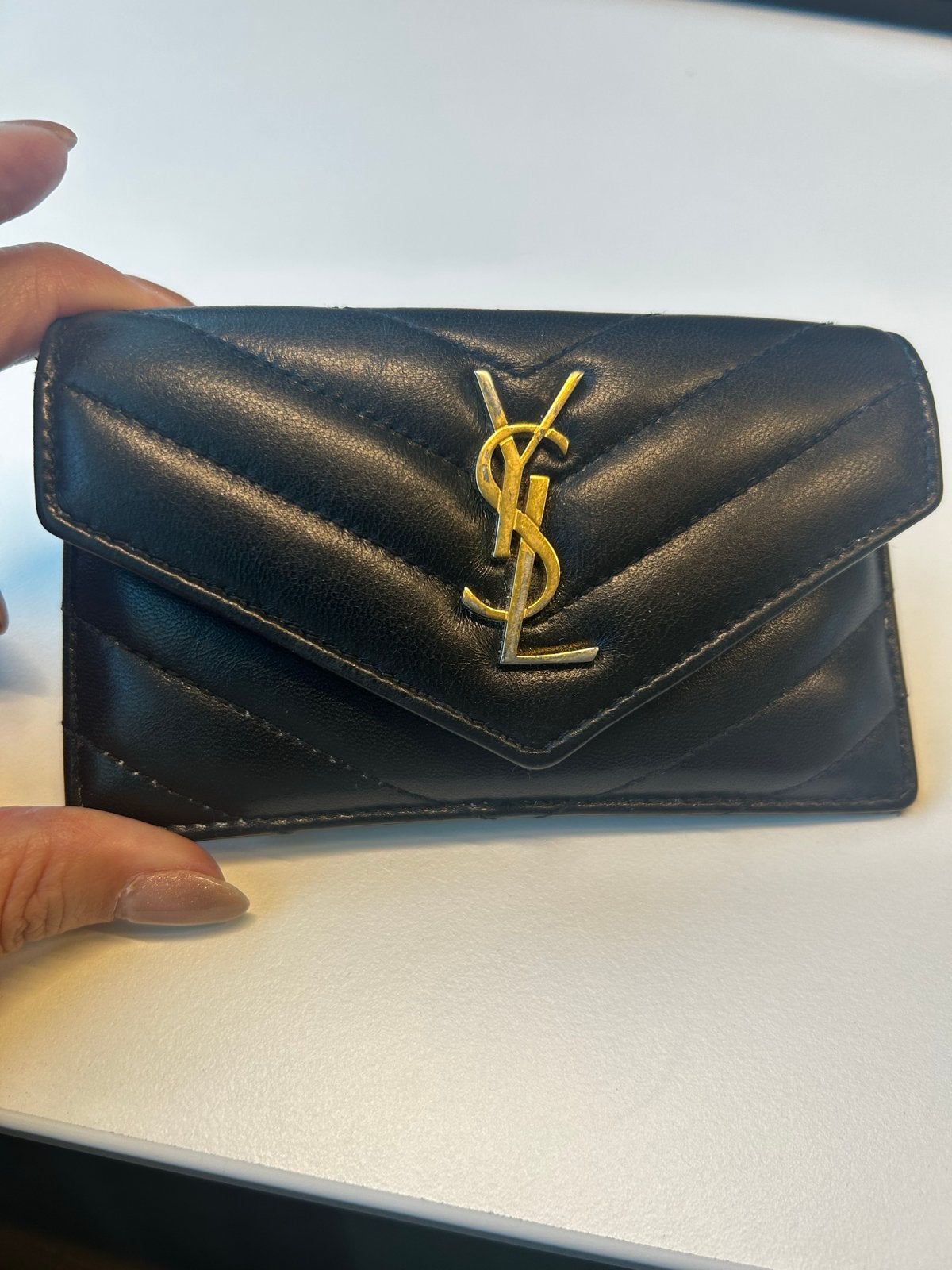 Stijlvolle Zwarte Saint Laurent Portemonnee, Sieraden, Tassen en Uiterlijk, Portemonnees, Gebruikt, Zwart, Leer, Ophalen