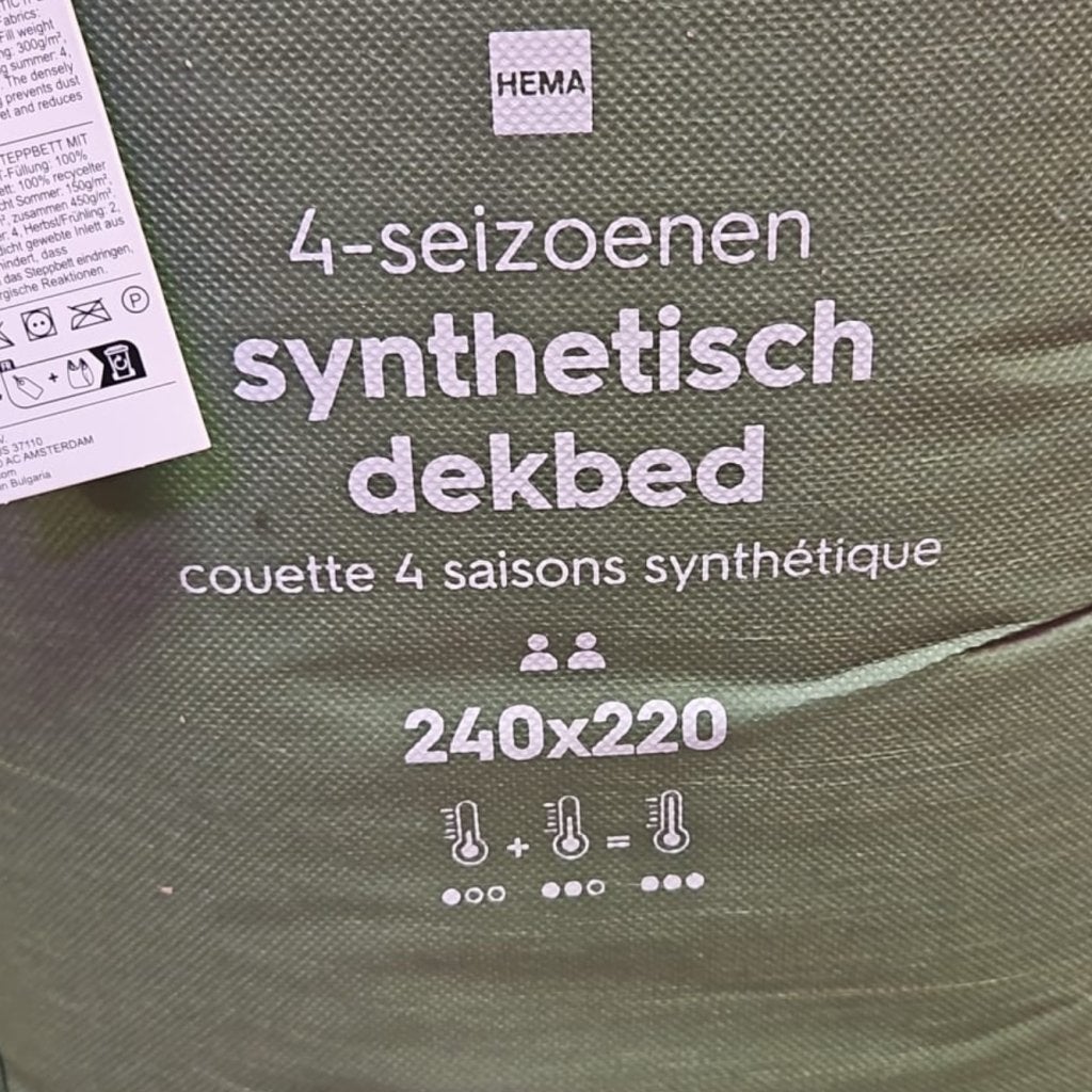 Hema 4 Seizoenen Synthetisch Dekbed 240x220 | Nieuw, Hema, Nieuw, Support@hema.com, Nieuwe Dukenburgseweg 5
6534 AH Nijmegen
Netherlands