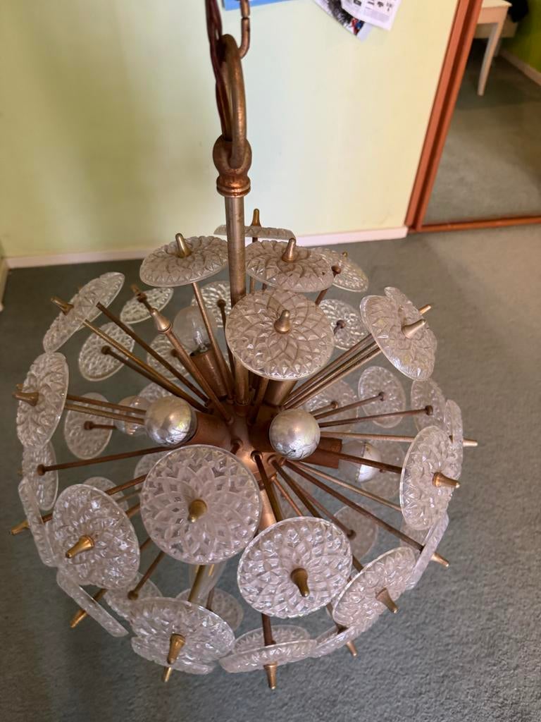 Vintage Sputnik Kroonluchter - Jaren '60 Design Lamp, Huis en Inrichting, Lampen | Hanglampen, Ophalen of Verzenden, Gebruikt