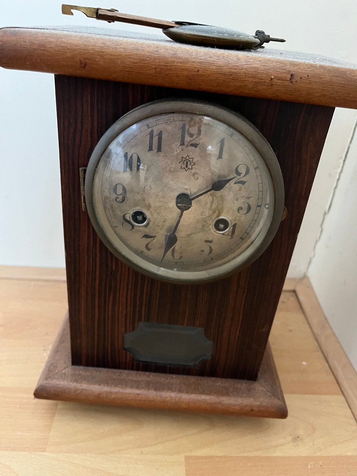 Antieke houten tafelklok - Vintage decoratie, Ophalen