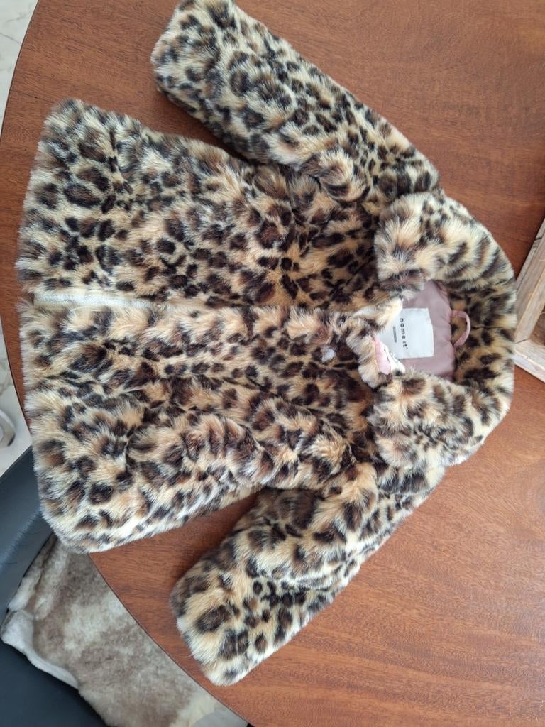 Name It tussenjasje zacht faux fur luipaardprint maat 80, Ophalen of Verzenden, Zo goed als nieuw, Name It, Meisje