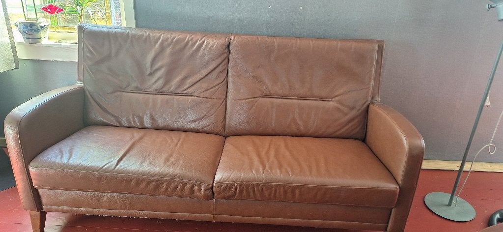 Leren bank en leren stoel beiden gratis, Huis en Inrichting, Stoelen, Ophalen, Gebruikt, Overige kleuren, Leer