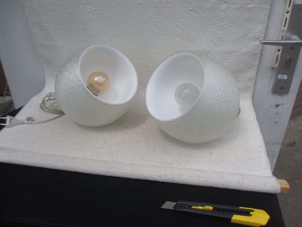 TWEE stuks Philips MyCreation 3D Tafellamp Z.G.A.N., Kunststof, Gebruikt, Met schakelaar, E14 (klein)