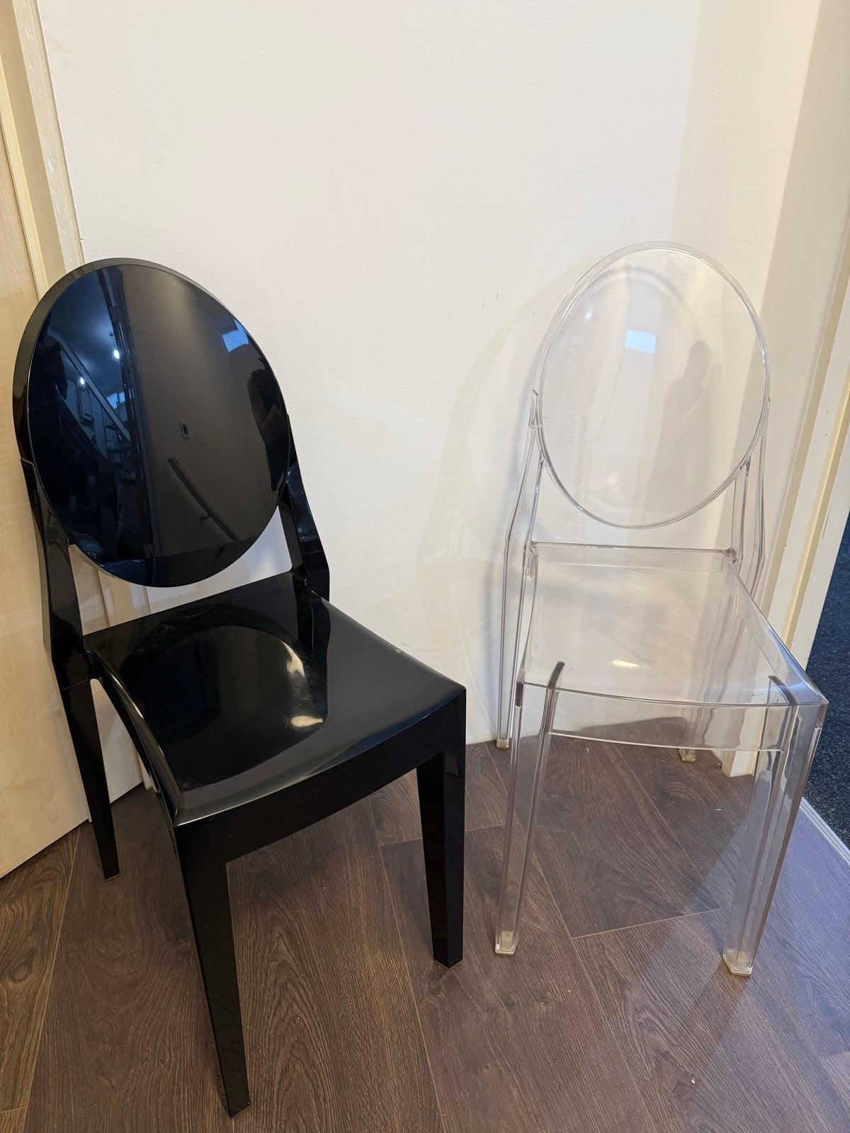 Kartell Ghost Stoelen - Zwart en Transparant, Ophalen, Kunststof, Gebruikt, Twee