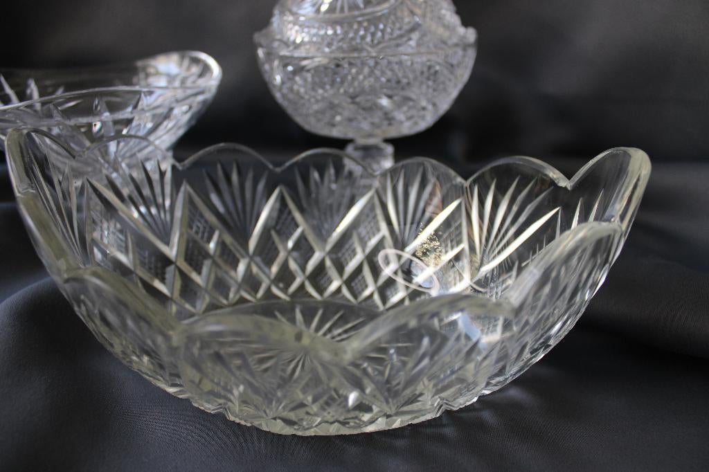 Ovale gondelschaal van loodkristal. boatbowl, Antiek en Kunst, Ophalen of Verzenden