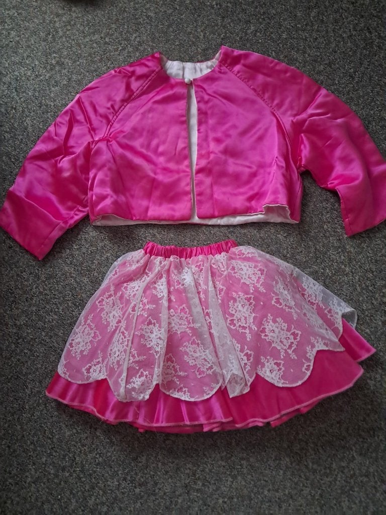 carnaval Rok + hesje maat : 116 Kleur : Roze, Ophalen of Verzenden, Zo goed als nieuw, Meisje, Jurk of Rok