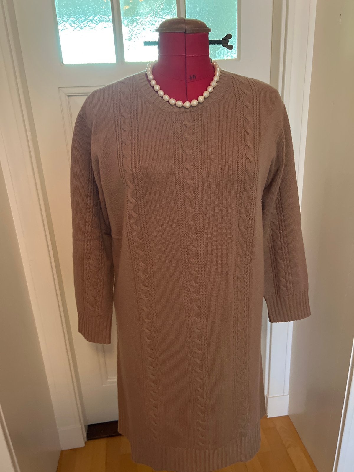 Max Mara Studio Trui Jurk Wol Cashmere Kabelpatroon, Kleding | Dames, Ophalen of Verzenden, Zo goed als nieuw, Maat 46/48 (XL) of groter