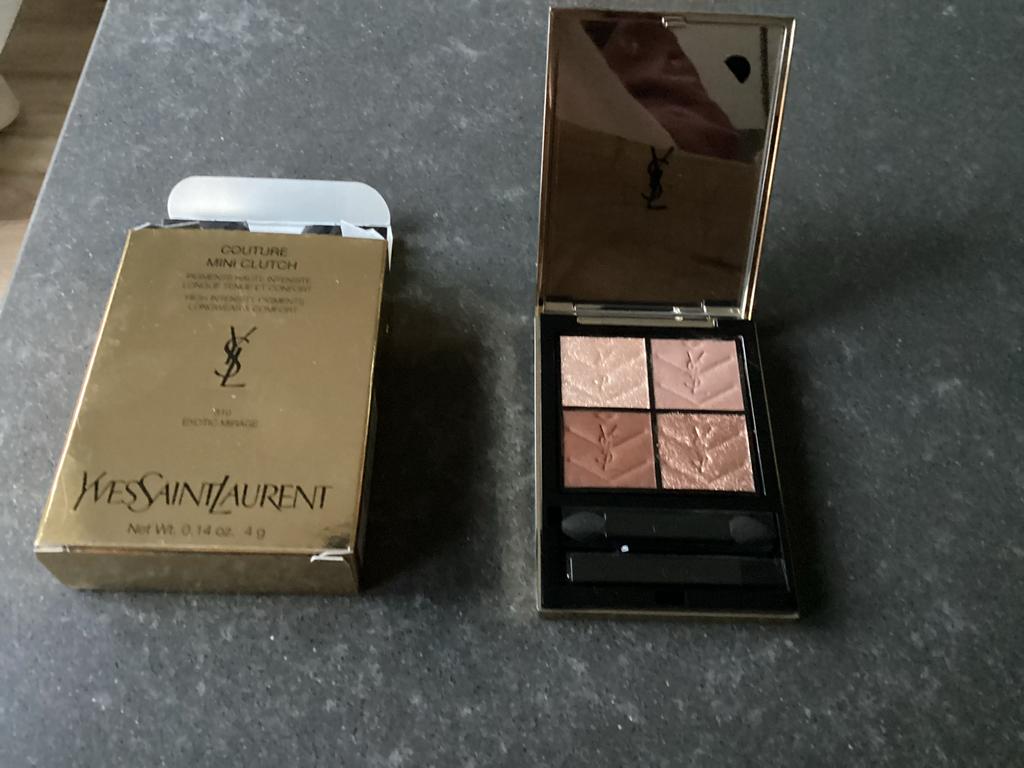 YSL Couture mini clutch 310 exotic mirage, Gebruikt, Ogen, Bruin, Ophalen of Verzenden