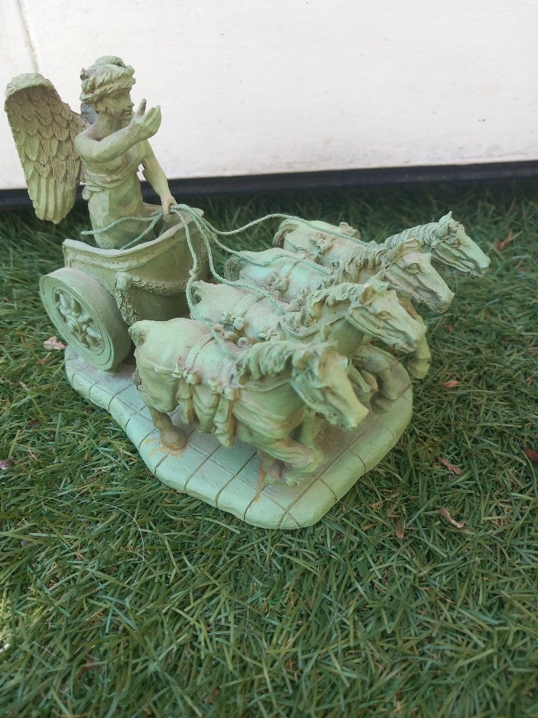 Romeinse Quadriga/Romeins beeld, Minder dan 20 cm, Ophalen of Verzenden, Steen of Keramiek, Scène