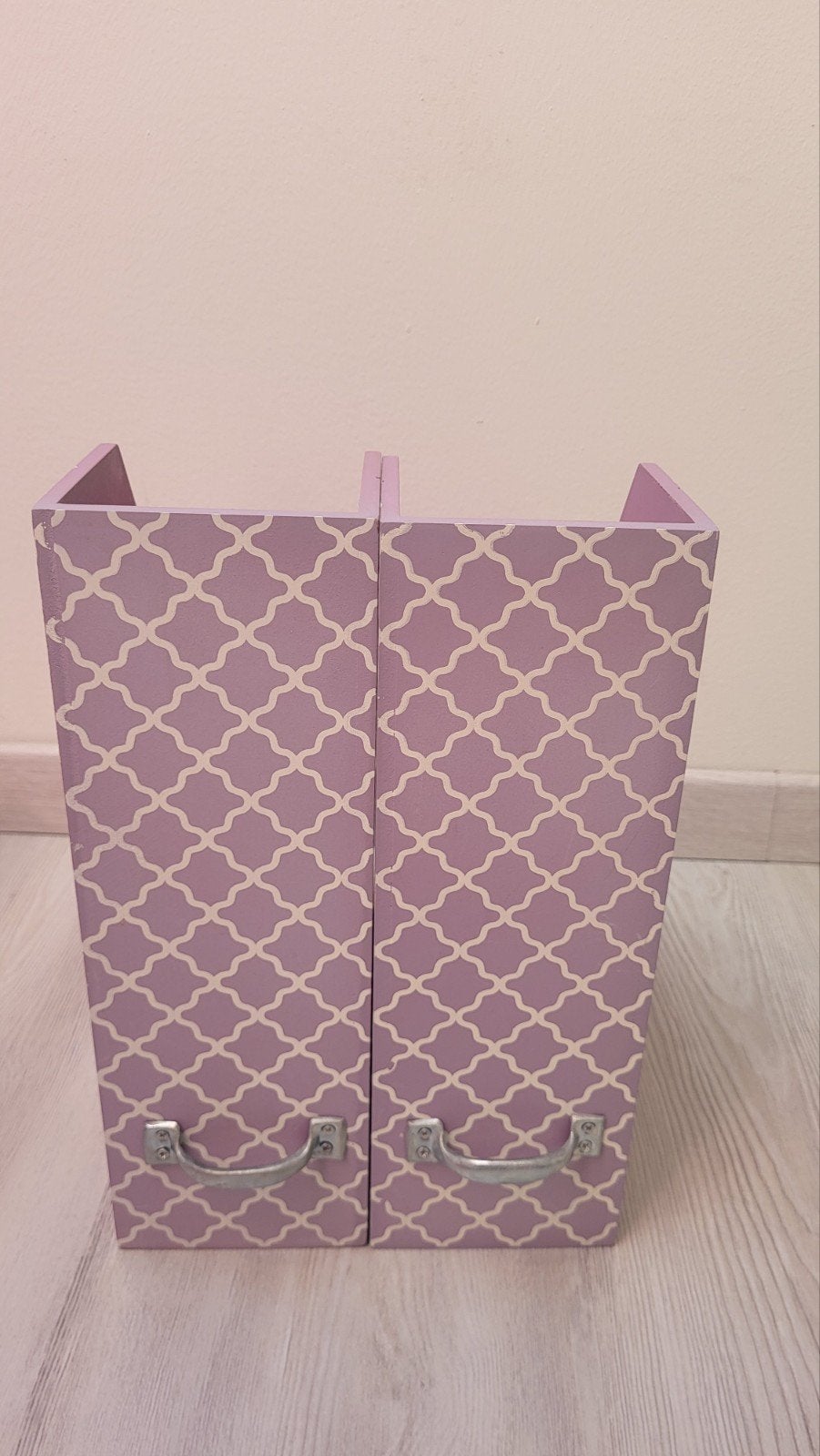 Set van  houten paarse/roze tijdschriftenhouders, Ophalen of Verzenden, Gebruikt