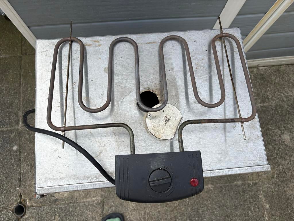 Elektrische/Kolen rookoven - RVS, 2L, met thermometer, Ophalen, Gebruikt, Elektrisch, Vrijstaand