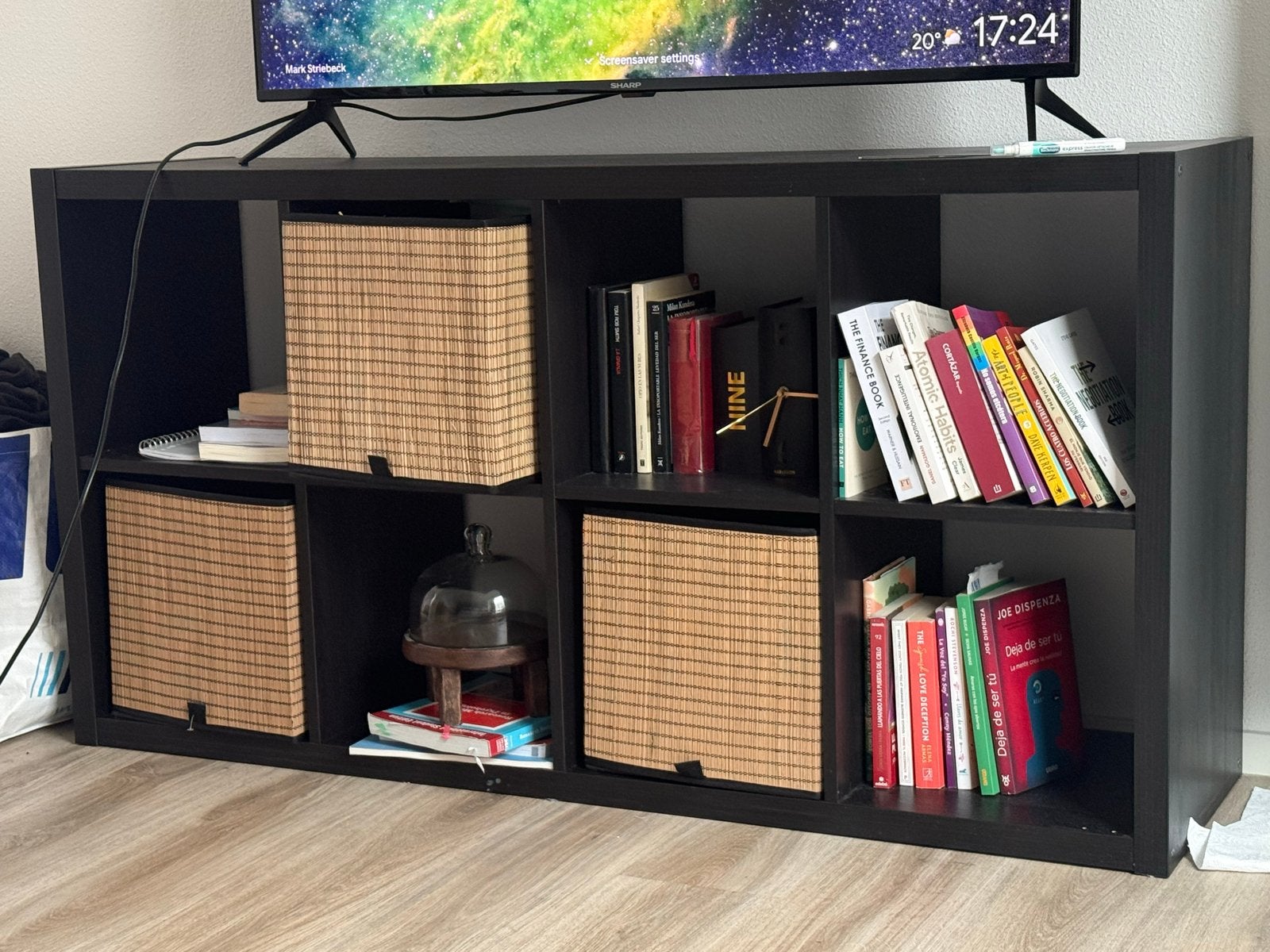 IKEA Kallax Kast Zwart - 4 vakken, Ophalen, Met plank(en), 50 tot 100 cm, Zo goed als nieuw