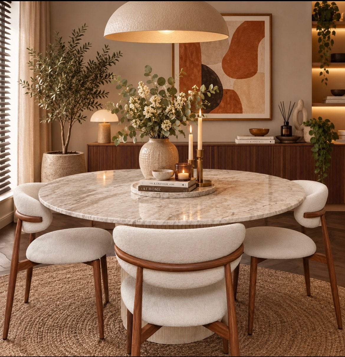 Nieuwe marmeren eettafel van Loods 5, Huis en Inrichting, Ophalen, Nieuw, Rond