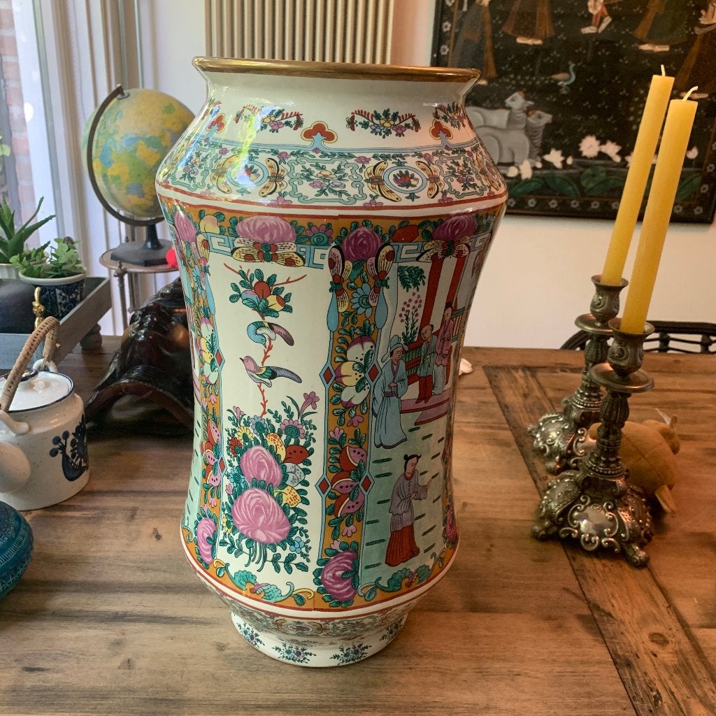 Vintage Chinese aardewerk Vaas - handgeschilderd - 50cm hoog, Ophalen of Verzenden