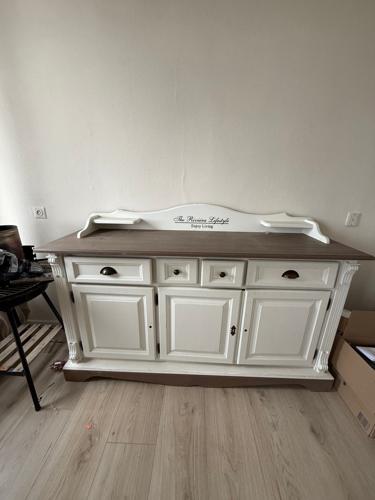 Gebruikte Riviera Maison kast - heeft wat beschadigingen, Huis en Inrichting, Ophalen, Gebruikt, 150 tot 200 cm, Met lade(s)