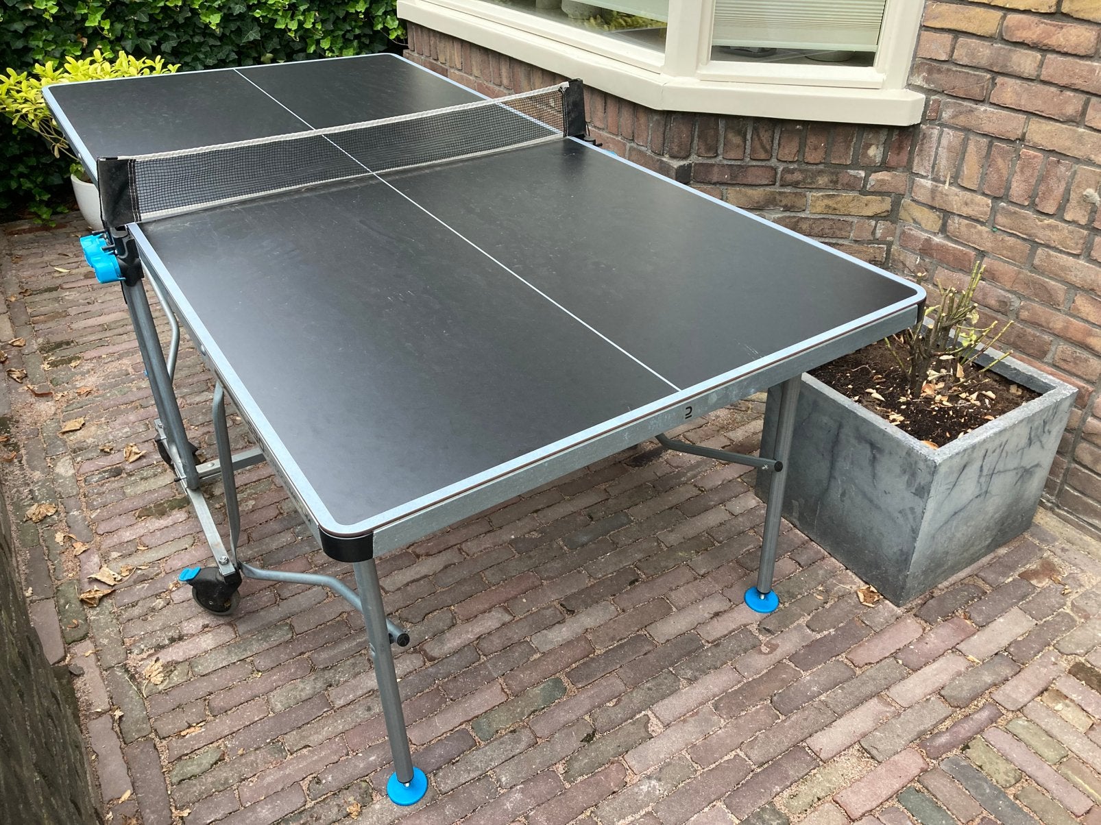 Tafeltennistafel Pongori outdoor medium 530, Ophalen, Gebruikt, Tafel Outdoor, Verrijdbaar