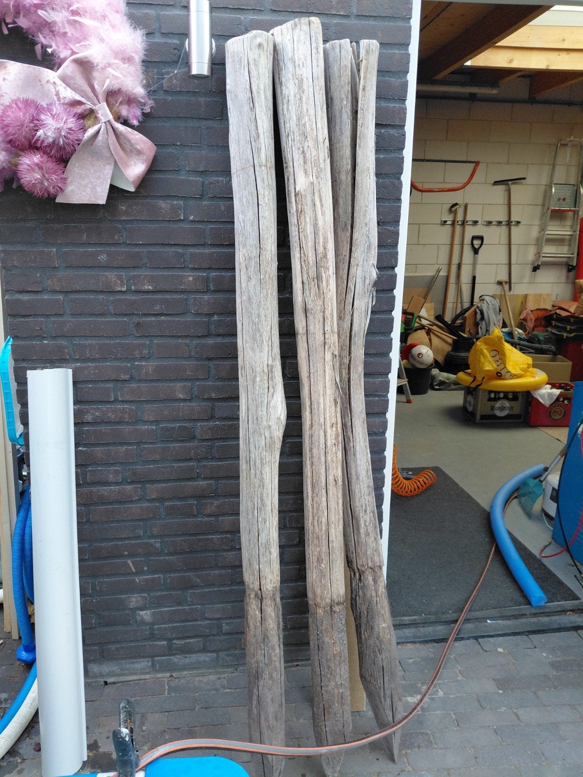 kastanjepalen 3 stuks | 2m, Tuin en Terras, Schuttingen, Ophalen, Hout, Minder dan 3 meter, 1 tot 2 meter