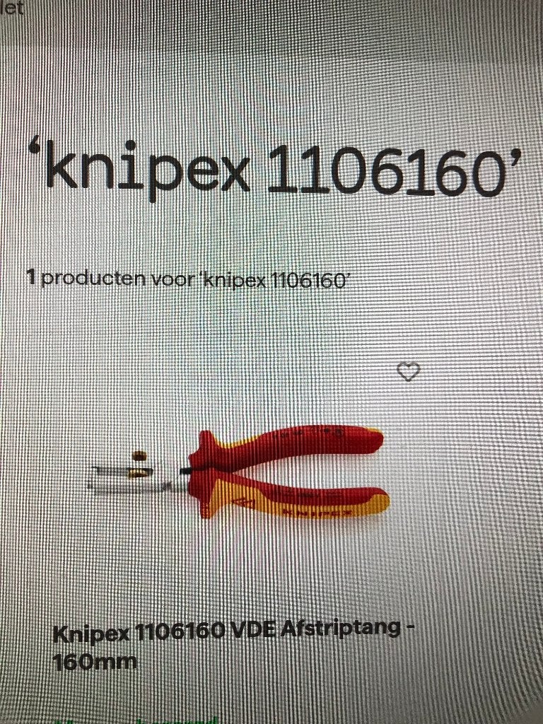 Knipex striptang, Ophalen, Nieuw