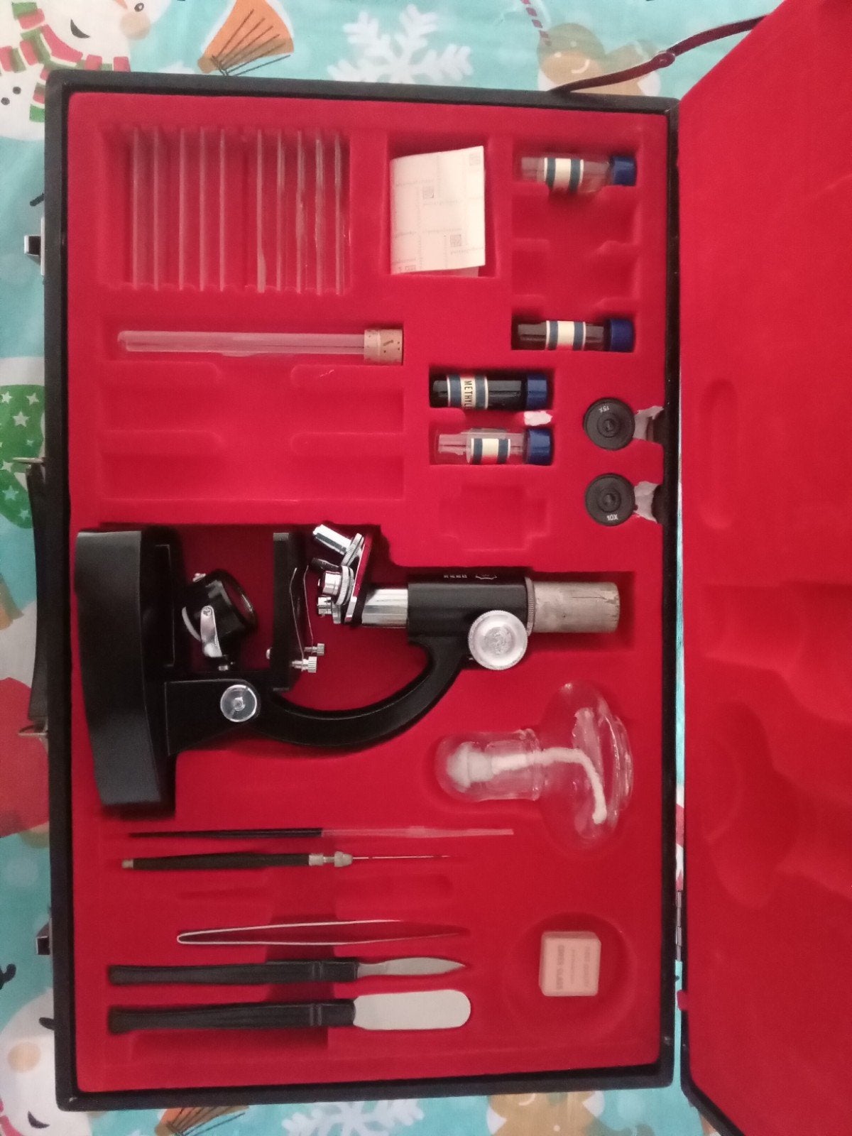 B.O.B. Microscoop Set met Accessoires in Koffer, Ophalen of Verzenden, Gebruikt, 400x tot 1000x, Biologische microscoop